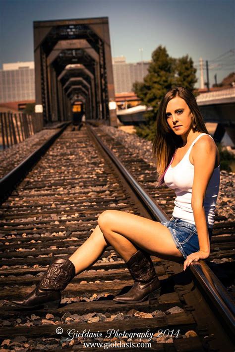 Gorgeous Country Girl On Train Tracks Country Girls Portrait