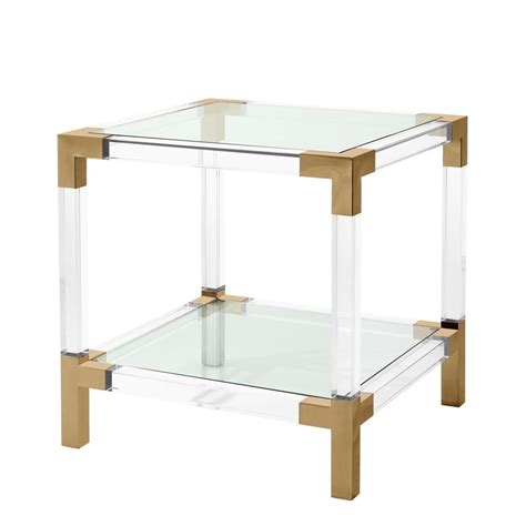 In recent years, this kind of products are very popular. Royalton Acrylic & Brass Side Table | SHOP NOW