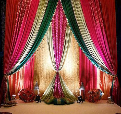 Colorful Sangeet Stage Backdrop Curtains Indian Wedding Stunning