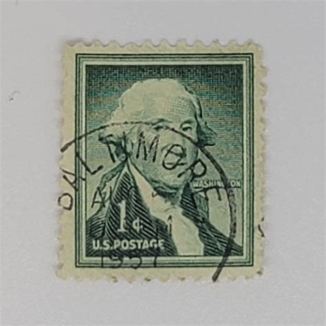 Green One Cent George Washington Stamp Rare - Etsy