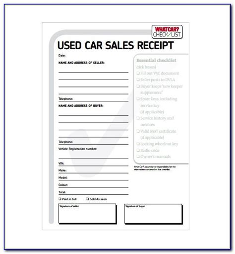 Private Car Receipt Template Uk Glamorous Receipt Forms