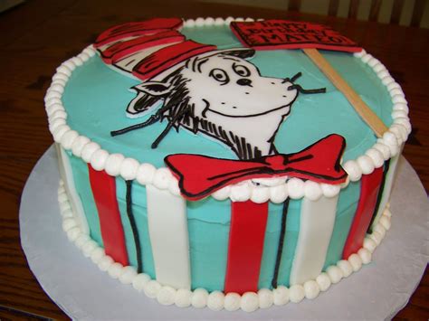 The amazingly fun cat in the hat cake with the mini cake on top. Plumeria Cake Studio: Dr. Seuss Cat in the Hat Cake