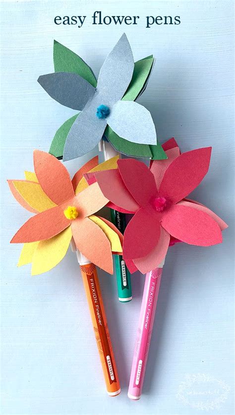 How To Make Easy Flower Pens With Construction Paper Flower Pens
