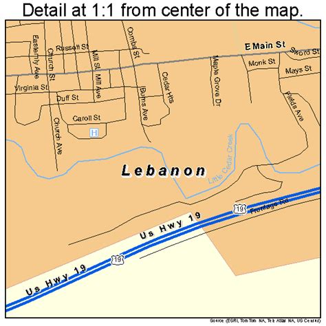 Lebanon Virginia Street Map 5144696