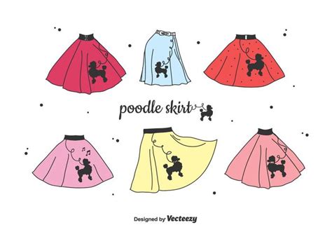 Poodle Skirt Vector Set 148437 Vector Art At Vecteezy