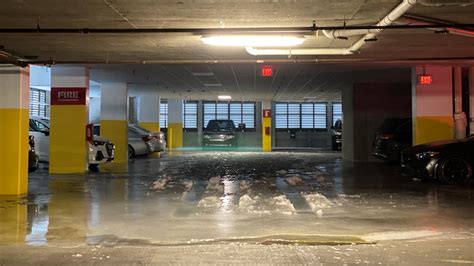Pipes Burst Flood Uptown Dallas Apartment Parking Garage