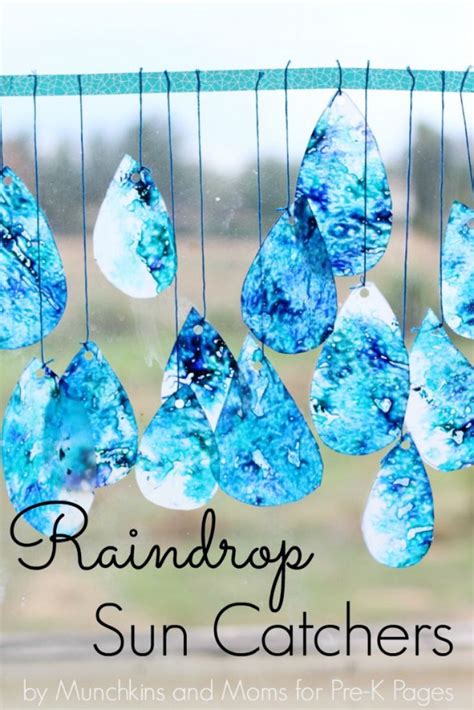 How To Make Raindrop Suncatchers Art Activity Weather Crafts Rainy