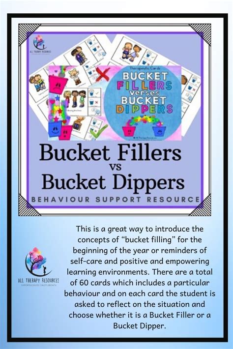 Bucket Fillers Vs Bucket Dippers Therapeutic Cards Lesson Behavior