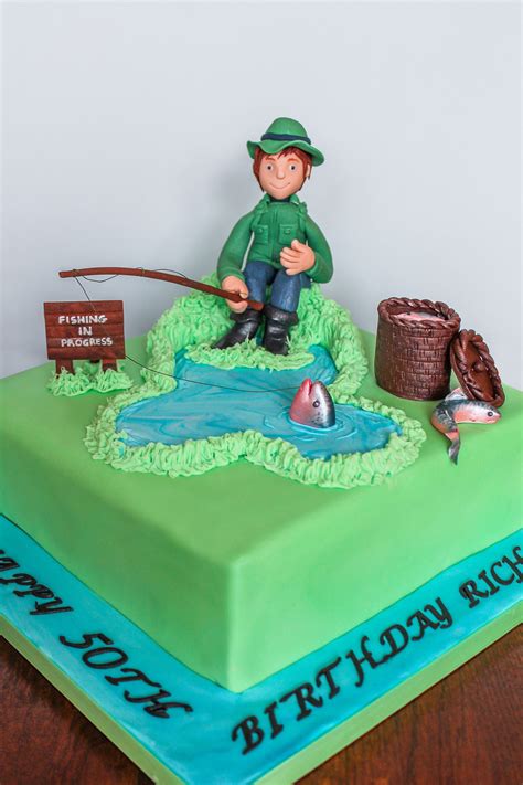My Latest Unique Cake Designs Of A Man Fishing For A 50th Birthday Cake