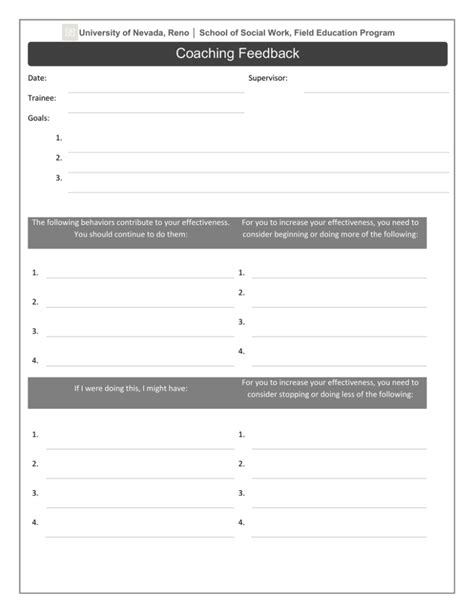 coaching feedback form
