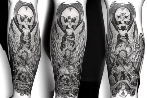 Angel Vs Demon Arm Tattoo