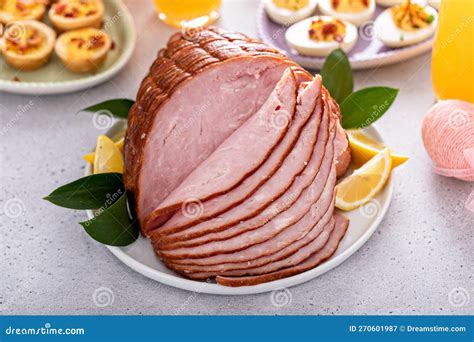 traditional easter ham on the table served with brunch stock image image of sliced food