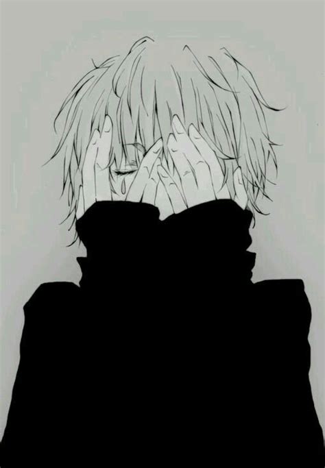 Sad Boy Black And White Pinterest Anime Manga And
