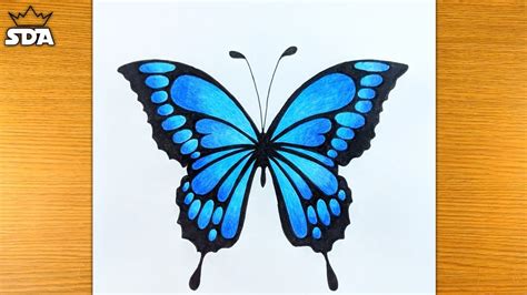 Blue Monarch Butterfly Drawing