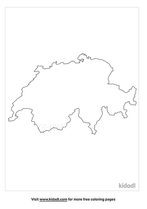 Free Blank Map Of Switzerland Coloring Page Coloring Page Printables