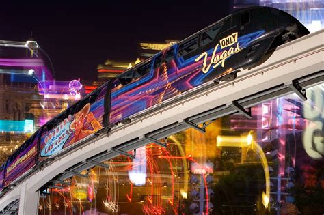 Black And Red Roller Coaster Las Vegas Long Exposure