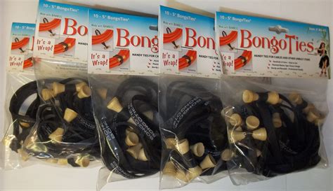 A 5015pack Bongo Ties A5015pack Bongoties Bamboo Black Colored Hevea Rubber 5 Pack