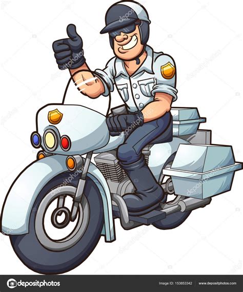 Cartoon Motorcycle Cop — Stock Vector © Memoangeles 153853342