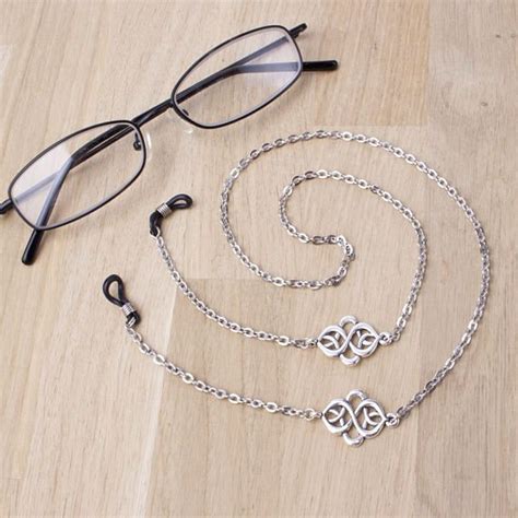 silver eyeglasses chain elegant knot link glasses chain etsy uk