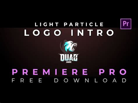 Work with any resolution logo animation. Light Particle Logo Intro for Adobe Premiere Pro Free ...
