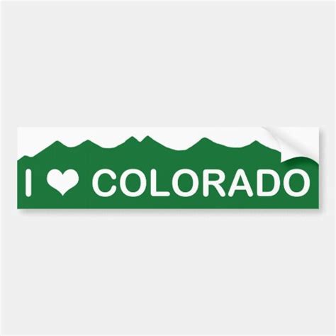 I Love Colorado Bumper Sticker Zazzle