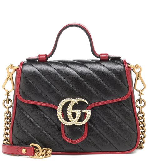 Gucci Gg Marmont Mini Quilted Leather Cross Body Bag In Black Lyst
