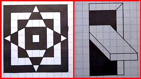 3d Drawing Tricks On Graph Paper Optical Illusions Drawing On Graph