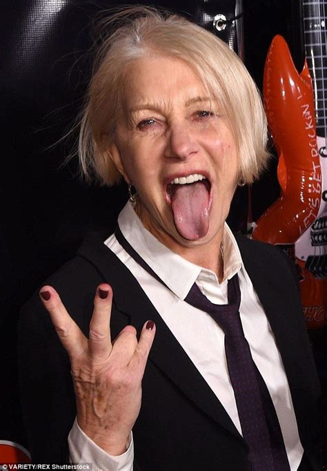 Dame Helen Mirren Shows Her Edge As She Poses With Tongue Out Dame