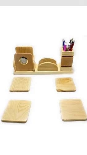 Vk Creations 4 Coaster Big Size Wooden Pen Stand For Office At Rs 208