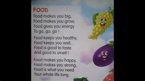 Food Makes You Big Poem Food Rhyme Food Youtube
