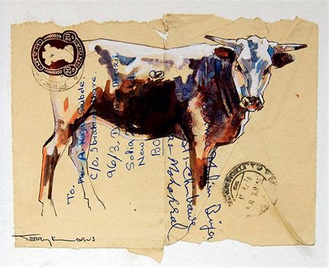 Terry Kobus Originals Gallery Nguni Studies On Old Envelopes