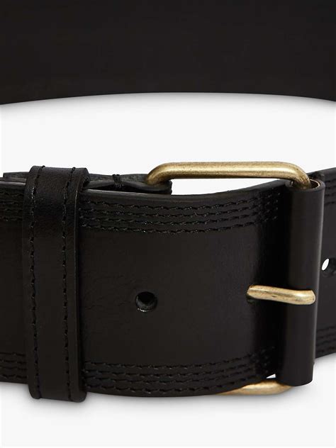 Reiss Lou Leather Belt Black At John Lewis And Partners
