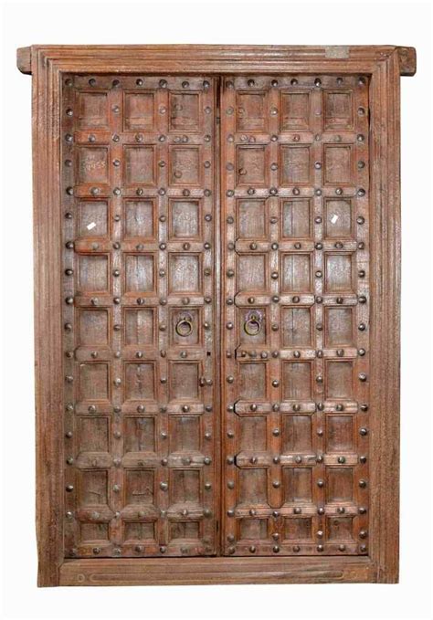 Luxury Park Indien 1880 Antike Kassetten Holz Doppel Tür Tor Mit Rahmen