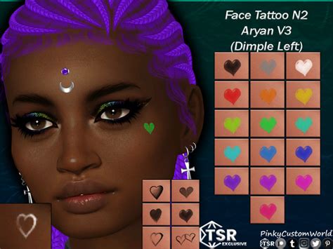 The Sims Resource Face Tattoo N2 Aryan V3 Dimple Left