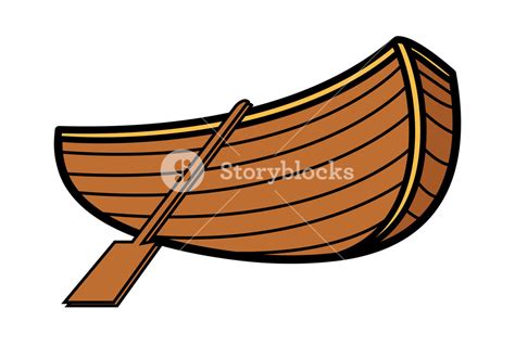 Old Vintage Wooden Boat Vector Cartoon Illustration Royalty Free