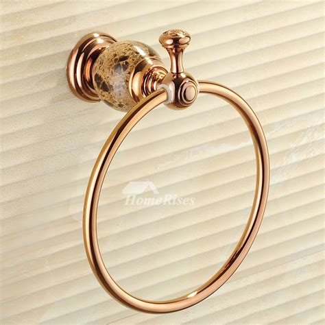towel holder ring marble pattern wall mount goldrose gold