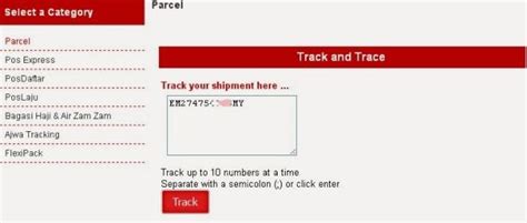 Using the tracking code «pos indonesia», you can easily track any «pos indonesia» shipped parcel. PosLaju Tracking Number EXAMPLE: Track & Trace PosLaju!