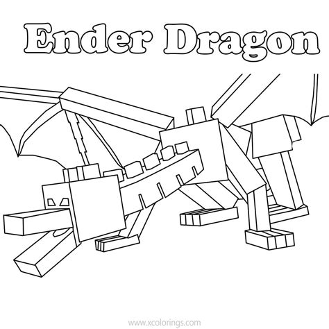 Ender Dragon Coloring Pages Clipart Black And White