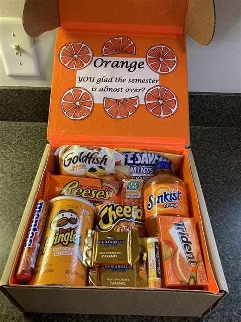 Orange You Glad Finals Week Care Package Themed T Baskets