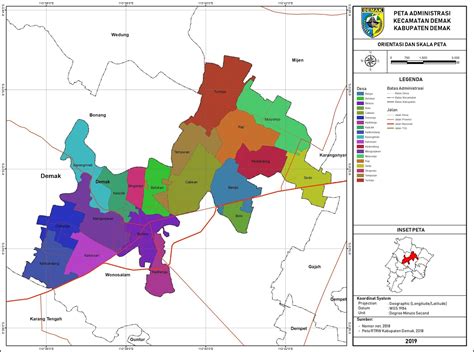 Peta Administrasi Kabupaten Demak Provinsi Jawa Tengah Neededthing My