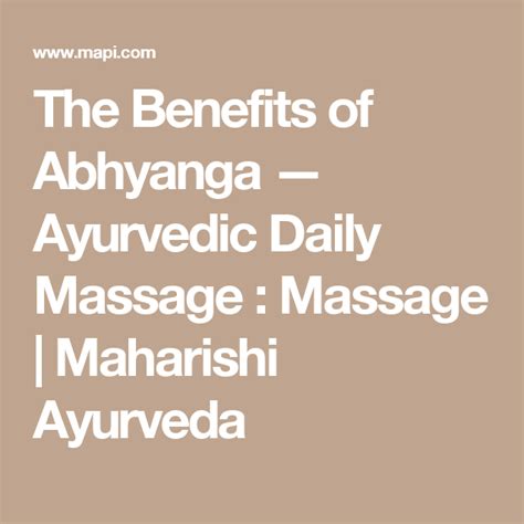 The Benefits Of Abhyanga — Ayurvedic Daily Massage Massage Maharishi Ayurveda Maharishi