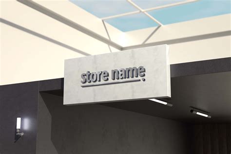 Free 3d Store Sign Name Mockup Psd