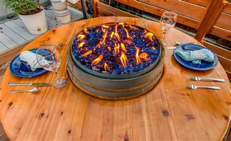 Fireglass Provides The Perfect Finish For This Wine Barrel Fire Pit
