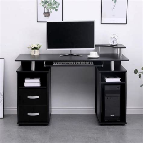 Black Desk With Drawers Perfect Desk Home Office Furniture Desk Desk