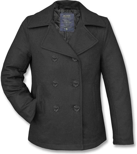 Mil Tec US Navy Pea Coat Schwarz GR L Amazon De Bekleidung