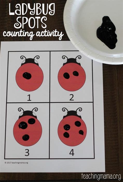 Ladybug Spots Counting Activity Ladybugs Preschool Counting