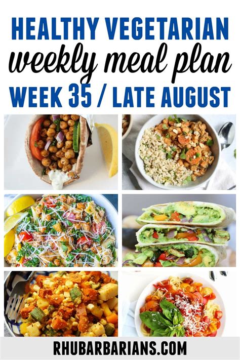 Healthy Vegetarian Meal Plan Week 35 Rhubarbarians Healthy