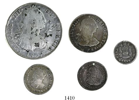 Lot Of 5 Spanish Colonial Silver Coins Of The 1700s 1800s 8r Mexico
