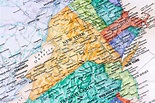 Map Of New York New Jersey Massachusetts Connecticut States stock photo ...