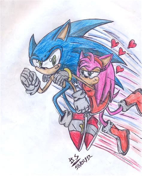 Sonic And Amy Together By Bluestreakslash On Deviantart